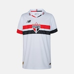 Camisa do São Paulo I 24 New Balance Juvenil Torcedor BRANCO/VERMELHO