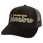 Boné Aba Curva Mitchell & Ness Nba Times Up Trucker Golden State Warriors - Adulto PRETO