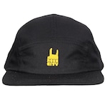 Boné Aba Curva Rock City Logo Five Panel - Strapback - Adulto PRETO/AMARELO