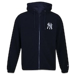 Blusão de Moletom New Era Canguru Aberto New York Yankees Fleece - Masculino PRETO