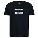 Camiseta New Era Collab Layback 10 Anos - Masculina PRETO