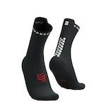 Meia de Compressão Para Corrida V4 Cano Médio Compressport - Unissex PRETO/BRANCO