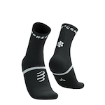 Meia Cano Médio de Compressão Compressport Pro Marathon Socks V2.0 - Adulto PRETO/BRANCO