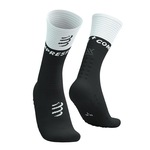 Meia Cano Médio de Compressão Compressport (Mid Compression Socks Oxygen) V2.0 - Adulto PRETO/BRANCO