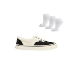 Tênis Redley Originals Bicolor Confort + 3 Pares de Meias - Masculino Preto/Bege