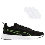 Tênis Puma Masculino Flyer Flex + 3 Pares De Meia PRETO/VERDE