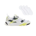 Tênis Puma Trinity + 3 Pares de Meias - Masculino BRANCO/AMARELO