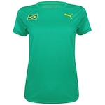 Camiseta Puma Brasil Training Ss Tee Feminina VERDE/AMARELO