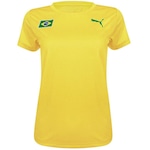 Camiseta Puma Brasil Training Ss Tee Feminina Amarelo/Verde