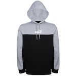 Blusão de Moletom com Capuz Puma Ess Block Hoodie - Masculino PRETO/CINZA