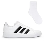 Tênis adidas Masculino Grand Court Base 2.0 Simp + Meia Color Sports Masculino BRANCO/PRETO