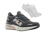 Kit Tênis Fila Float Elite - Feminino + Par de Meia PRETO/ROSA