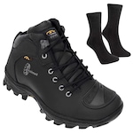 Bota Bull Terrier Valmet Moto - Feminina + Par de Meia PRETO