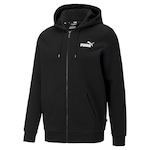 Blusão de Moletom com Capuz Puma Aberto Ess Small Logo - Masculino PRETO