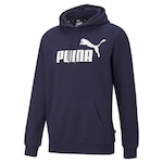 Blusão de Moletom com Capuz Puma Canguru Ess Big Logo - Masculino AZUL ESCURO