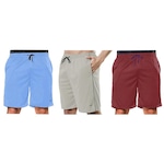 Kit Bermudas Elite Comfort - 3 Unidades - Masculina AZUL/VERMELHO