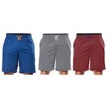 Kit Bermuda Elite Comfort - 3 Unidades - Masculina VERMELHO/AZUL ESC