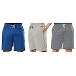 Kit Bermuda Elite Comfort - 3 Unidades - Masculina CINZA/AZUL ESC