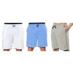 Kit Bermudas Elite Comfort - 3 Unidades - Masculina AZUL/BRANCO