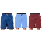 Kit Bermudas Elite Comfort - 3 Unidades - Masculina AZUL ESC/AZUL