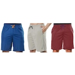 Kit Bermudas Elite Comfort - 3 Unidades - Masculina AZUL ESC/VERMELHO