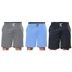 Kit Bermudas Elite Comfort - 3 Unidades - Masculina CINZA/PRETO