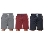 Kit Bermudas Elite Comfort - 3 Unidades - Masculina PRETO/CINZA