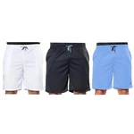 Kit Bermudas Elite Comfort - 3 Unidades - Masculina PRETO/AZUL