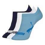 Kit Meias Puma Sapatilha Invisível - 3 Pares - Infantil AZUL/BRANCO