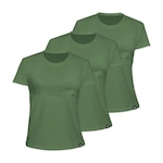 Kit 3 Camisetas Muvin Algodão Sportswear - Feminino VERDE