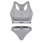 Kit Top Puma Nadador + Calcinha Biquíni - Feminino CINZA