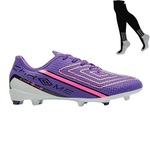 Chuteira de Campo Umbro Chrome + Meião - Adulto Roxo/Rosa