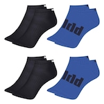 Kit Meias Puma Esportiva - 4 Pares - Masculina AZUL/PRETO