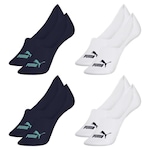 Kit Meias Puma Esportiva - 4 Pares - Masculina AZUL ESC/BRANCO