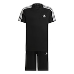 Kit Camiseta + Shorts adidas Train Essentials Aeroready 3-Stripes - Infantil PRETO