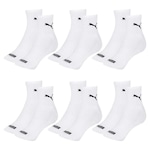 Kit Meia Cano Médio Puma Esportiva - 6 Pares - Masculino BRANCO