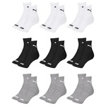 Kit Meia Cano Médio Puma Esportiva - 9 Pares - Masculino CINZA/BRANCO