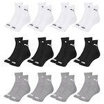 Kit Meia Cano Médio Puma Esportiva - 12 Pares - Masculino CINZA/BRANCO