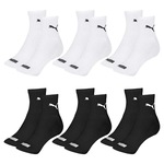 Kit Meia Cano Médio Puma Esportiva - 6 Pares - Masculino BRANCO/PRETO