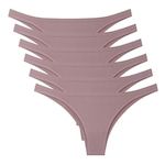 Kit 6 Calcinhas Tanga She Microfibra Sem Costura - Adulto Lilas