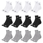 Kit Meia Cano Médio Puma Esportiva - 12 Pares - Feminino CINZA/BRANCO