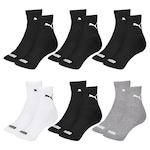 Kit Meia Cano Médio Puma Esportiva - 6 Pares - Feminino PRETO/CINZA