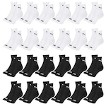 Kit Meia Cano Médio Puma Esportiva - 24 Pares - Feminino BRANCO/PRETO