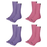 Kit Meia Puma Esportiva - 4 Pares - Feminino Roxo/Rosa