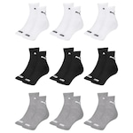 Kit Meia Cano Médio Puma Esportiva - 9 Pares - Feminino CINZA/BRANCO