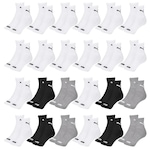 Kit Meia Cano Médio Puma Esportiva - 24 Pares - Feminino BRANCO/CINZA