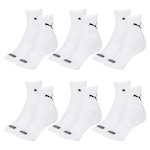 Kit Meia Cano Médio Puma Esportiva - 6 Pares - Feminino BRANCO