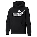 Blusão de Moletom com Capuz Puma Essentials Big Logo Hoodie Fleece Boys - Infantil PRETO/BRANCO