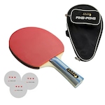 Kit Tênis de Mesa Gold Sports Venus Ii - 1 Raquete 5 Star - 3 Bolas Tm Star  Raqueteira AZUL