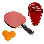 Kit Tênis de Mesa Gold Sports Venus Ii - 1 Raquete 5 Star - 3 Bolas Tm Star  Raqueteira VERMELHO